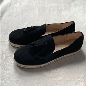 Stuart Weitzman black espadrille loafers size 10